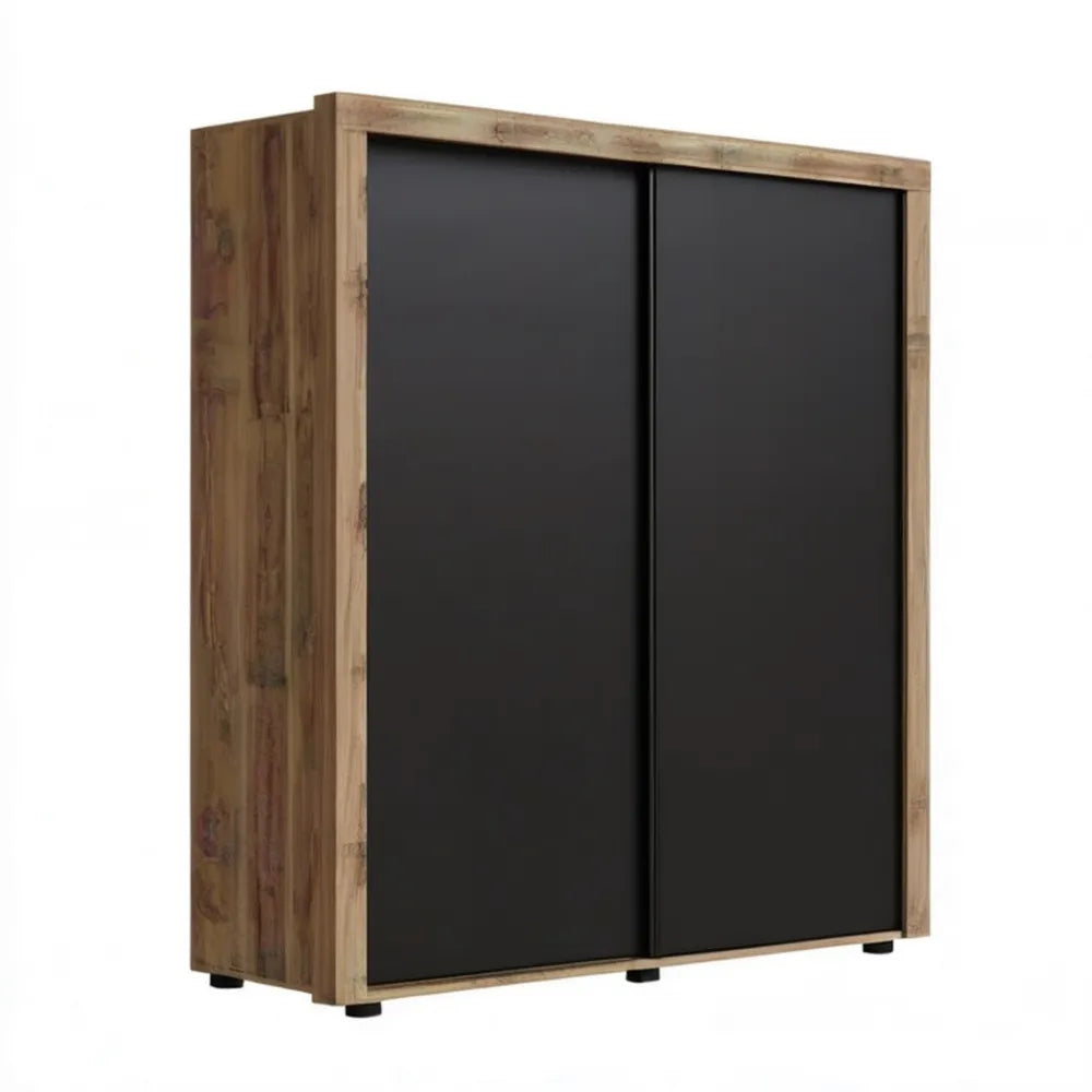 Szafa przesuwna dąb/czarny 120 × 60 × 200 cm