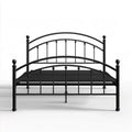 Czarne metalowe łóżko dwuosobowe ze stalowym stelażem łukowym 160 x 200 cm
