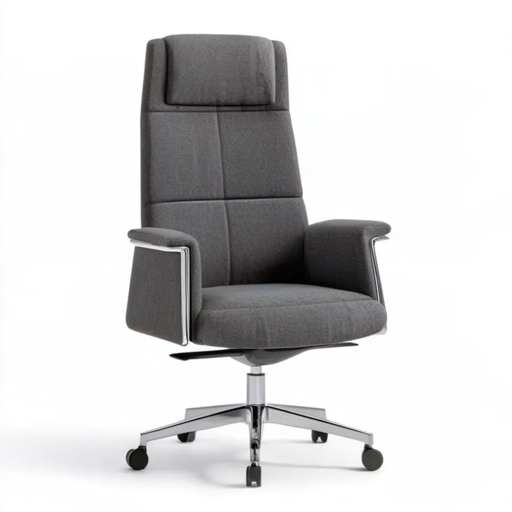 Obrotowy fotel biurowy z tkaniny poliestrowej, ciemnoszary, 68 x 68 x 118–128 cm